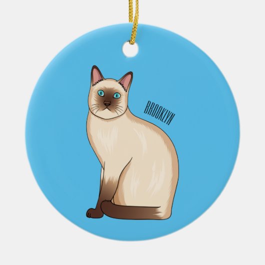 Afbeelding van de Siamese cartoon Keramisch Ornament (Voorkant)