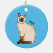 Afbeelding van de Siamese cartoon Keramisch Ornament (Achterkant)