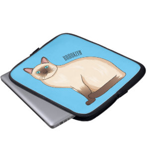 Afbeelding van de Siamese cartoon Laptop Sleeve