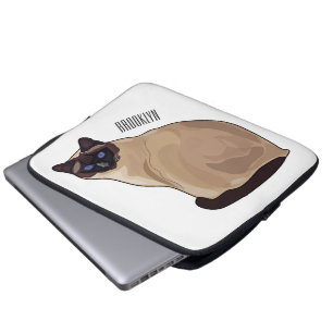 Afbeelding van de Siamese cartoon Laptop Sleeve