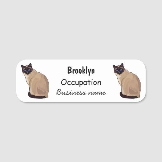 Afbeelding van de Siamese cartoon Naamplaatje (Voorkant)