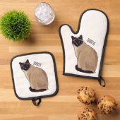 Afbeelding van de Siamese cartoon Ovenwant & Pannenlap Set (Top down)