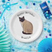 Afbeelding van de Siamese cartoon Papieren Bordje (Feest)