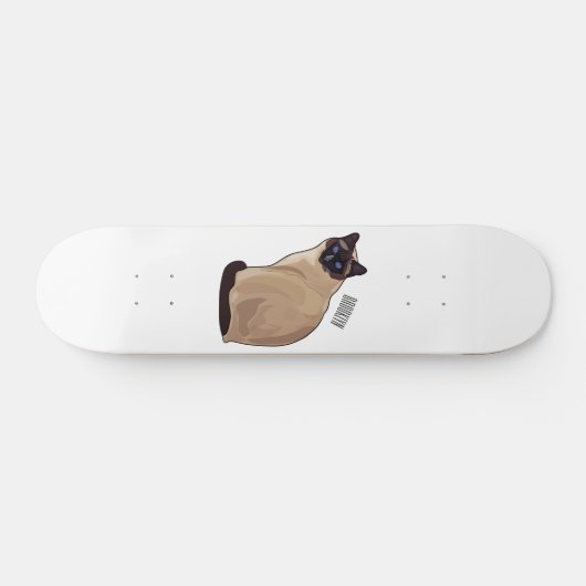 Afbeelding van de Siamese cartoon Persoonlijk Skateboard (Horizontaal)