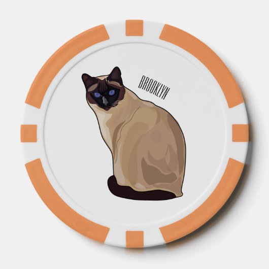 Afbeelding van de Siamese cartoon Poker Chips (Voorkant)