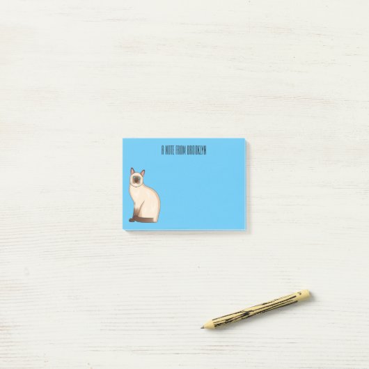 Afbeelding van de Siamese cartoon Post-it® Notes (Op bureau)