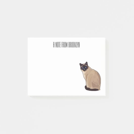 Afbeelding van de Siamese cartoon Post-it® Notes (Voorkant)