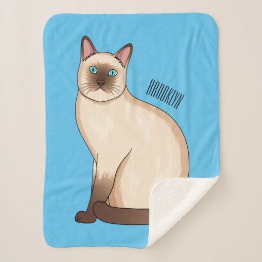 Afbeelding van de Siamese cartoon Sherpa Deken (Voorkant)