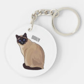 Afbeelding van de Siamese cartoon Sleutelhanger (Achterkant)