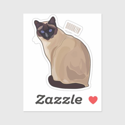 Afbeelding van de Siamese cartoon Sticker (Vel)