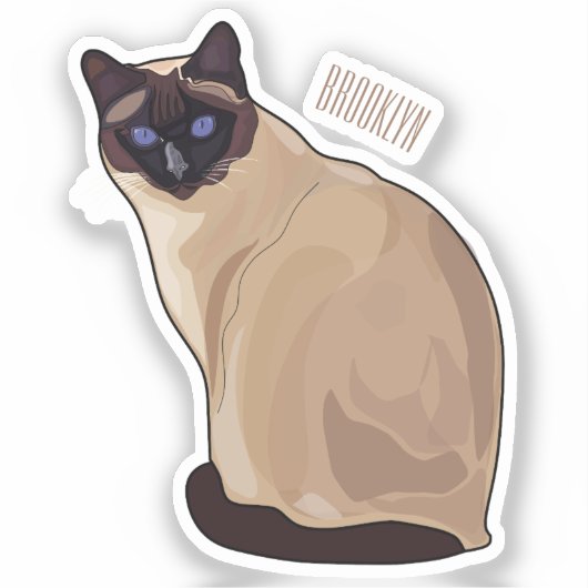 Afbeelding van de Siamese cartoon Sticker (Voorkant)