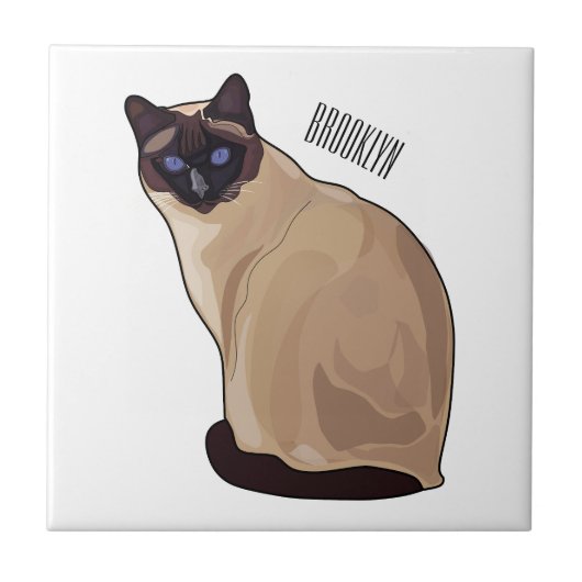 Afbeelding van de Siamese cartoon Tegeltje (Voorkant)