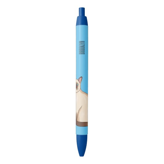 Afbeelding van de Siamese cartoon Zwarte Inkt Pen (Voorkant Verticaal)