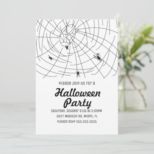 Afbeelding van de spin Wed Doodle van Halloween Pa Kaart (Staand voorkant)