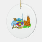 afbeelding van de stad barcelona keramisch ornament (Links)