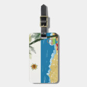 Afbeelding van de strand op zondag bagagelabel (Voorkant verticaal)