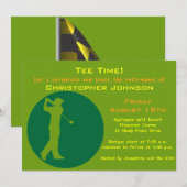 Afbeelding van de uitnodiging van de Golfer Retire (Voorkant / Achterkant)