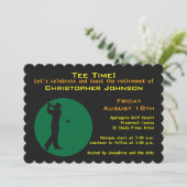 Afbeelding van de uitnodiging van de Golfer Retire (Staand voorkant)