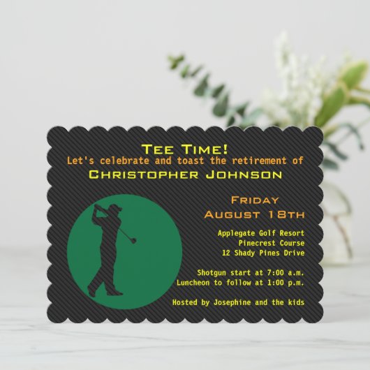 Afbeelding van de uitnodiging van de Golfer Retire (Staand voorkant)