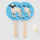 Afbeelding van de Valais Blwlese-cartoon Handwaaier (Voorkant en achterkant)