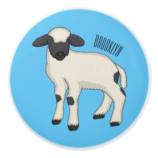 Afbeelding van de Valais Blwlese-cartoon Keramische Knop (Voorkant)