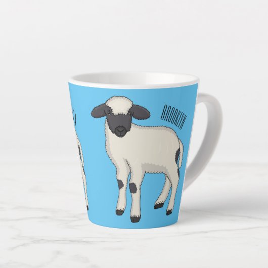 Afbeelding van de Valais Blwlese-cartoon Latte Mok (Rechterhoek)