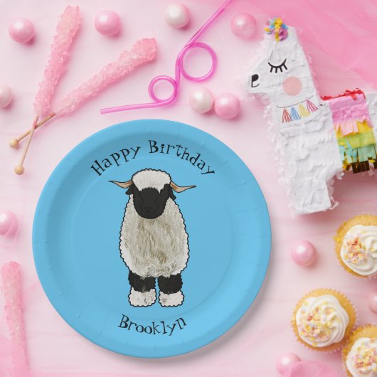 Afbeelding van de Valais Blwlese-cartoon Papieren Bordje (Feest)