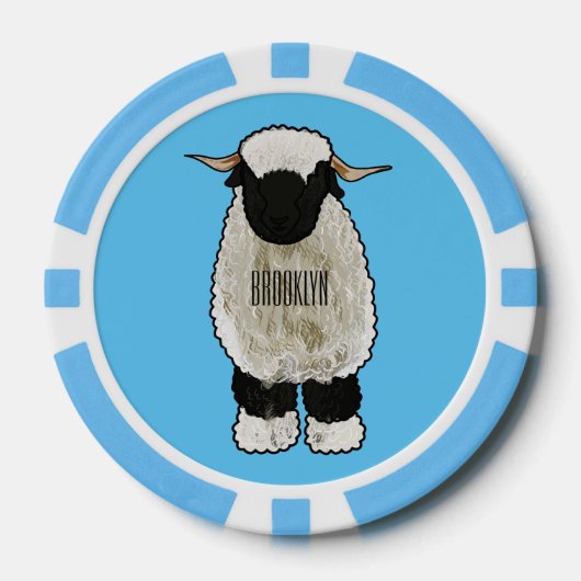 Afbeelding van de Valais Blwlese-cartoon Poker Chips (Voorkant)