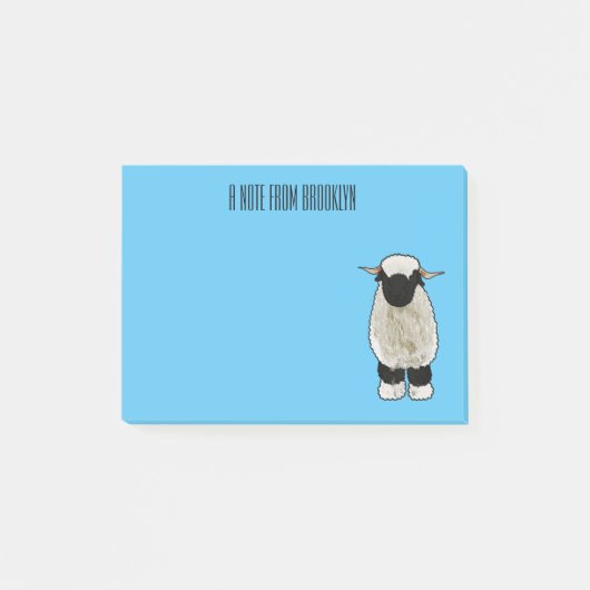 Afbeelding van de Valais Blwlese-cartoon Post-it® Notes (Voorkant)