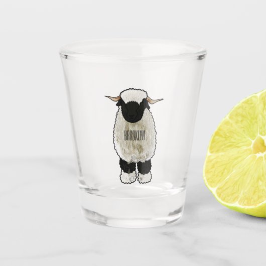 Afbeelding van de Valais Blwlese-cartoon Shot Glas (Voorkant)