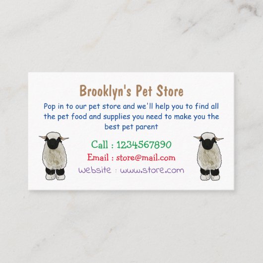 Afbeelding van de Valais Blwlese-cartoon Visitekaartje (Voorkant)