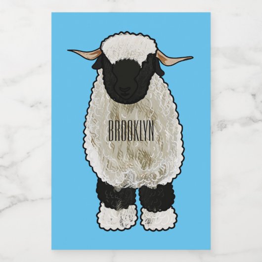 Afbeelding van de Valais Blwlese-cartoon Voedselcontainer Etiket (Enkel label)