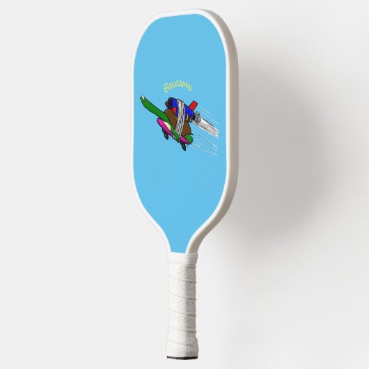 Afbeelding van de vliegschildpad-cartoon pickleball paddle (Links)