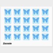 Afbeelding van de vlinder, abstract patroon, schad vierkante sticker (Vel)