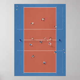 Afbeelding van de Volleybalrechtbank hierboven Poster