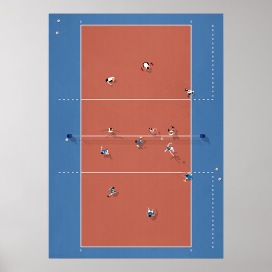 Afbeelding van de Volleybalrechtbank hierboven Poster (Voorkant)