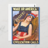 Afbeelding van de  Vrouw over politieke Briefkaart (Voorkant / Achterkant)