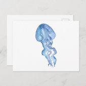 Afbeelding van de waterverf van kwallen briefkaart (Voorkant / Achterkant)