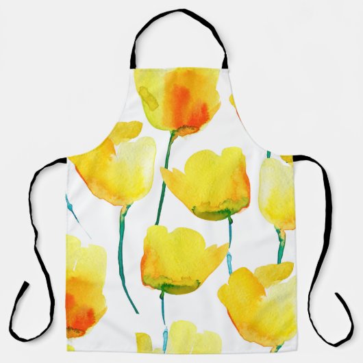 afbeelding van de waterverf van tulpen. Naadloze b Schort (Voorkant)