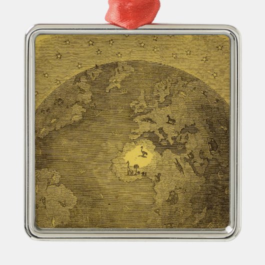 Afbeelding van de wereld metalen ornament (Voorkant)
