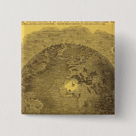 Afbeelding van de wereld vierkante button 5,1 cm (Voorkant)