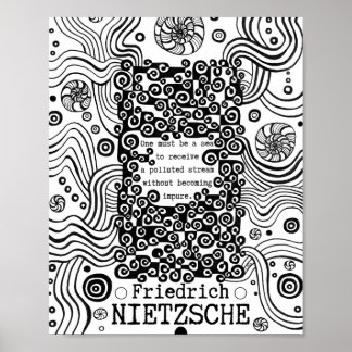 Afbeelding van de zee van Nietzsche Poster