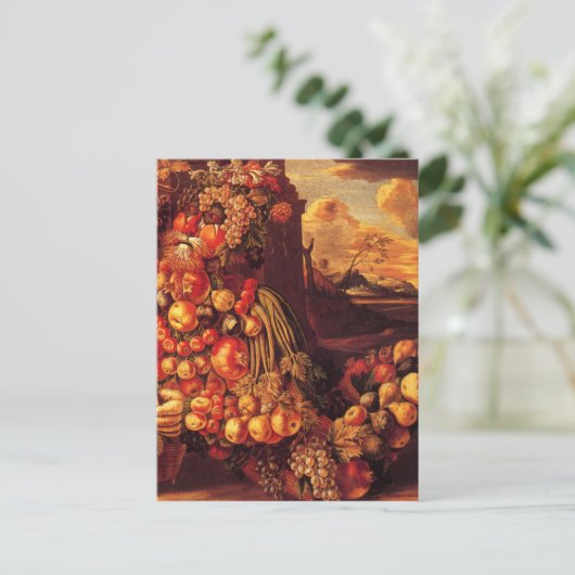 Afbeelding van de zomer door Giuseppe Arcimboldo Briefkaart (Staand voorkant)