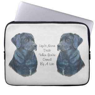 afbeelding van de zwarte labrador hond laptop sleeve