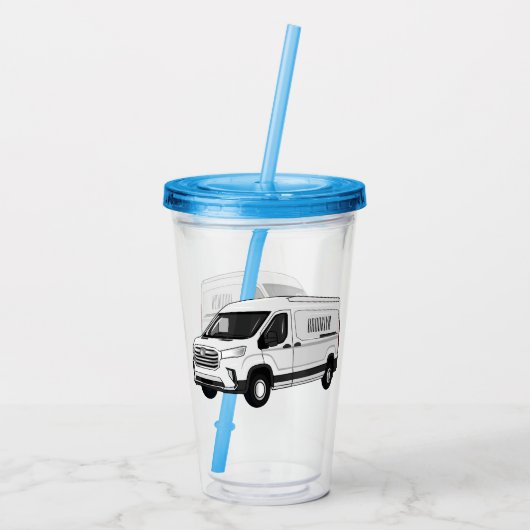 Afbeelding van Delivery van cartoon Acryl Drinkbeker (Achterkant)