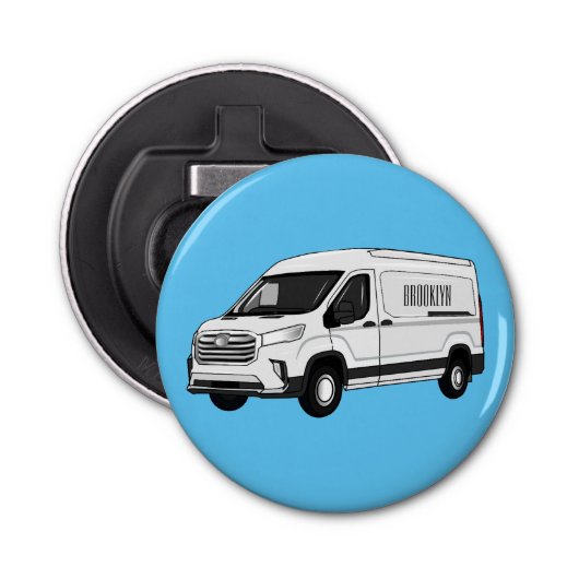 Afbeelding van Delivery van cartoon Button Flesopener (Voorkant)