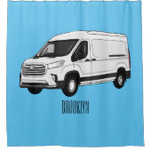 Afbeelding van Delivery van cartoon Douchegordijn (Voorkant)