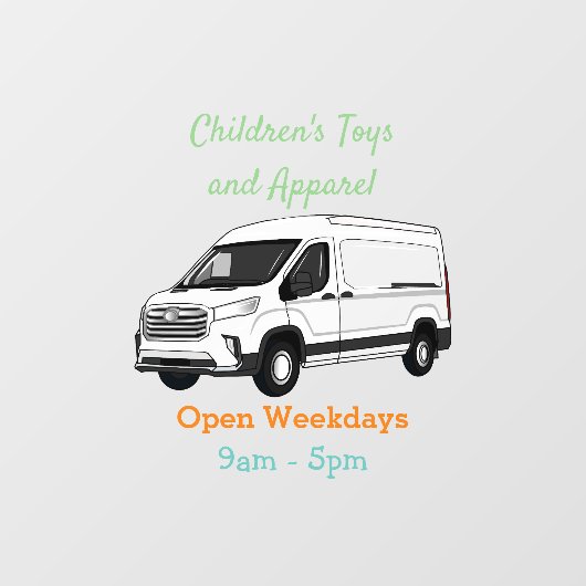 Afbeelding van Delivery van cartoon Raamsticker (Vel)