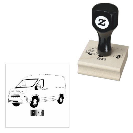 Afbeelding van Delivery van cartoon Rubberstempel (Gestempeld)