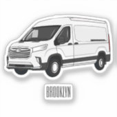 Afbeelding van Delivery van cartoon Sticker (Voorkant)
